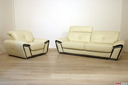 Salotto moderno in pelle in offerta e pronta consegna