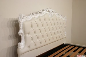 Testiera letto barocco bianca laccata