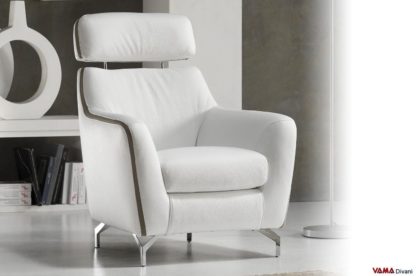 poltrona bianca in pelle