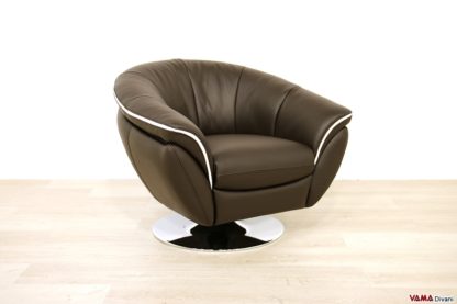 Poltrona girevole moderna marrone