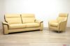 Salotto moderno giallo e marrone in pelle