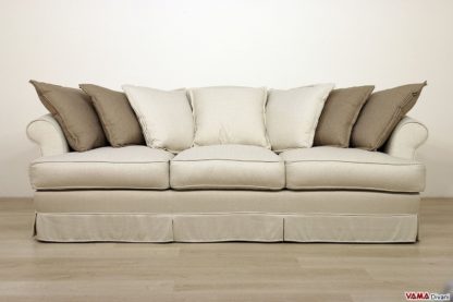 Divano classico bianco 3 posti