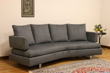 Divano curvo in tessuto sfoderabile