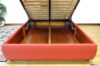 Letto contenitore alla francese rosso in pelle