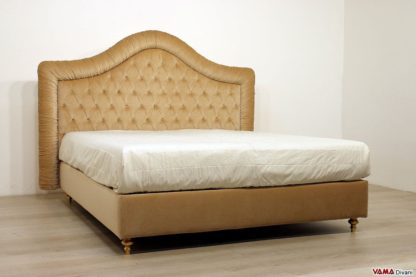 Letto matrimoniale imbottito con testata classica capitonnè