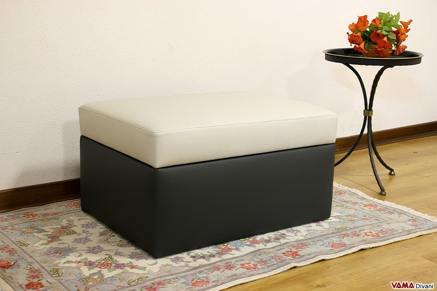 Pouf contenitore rettangolare ecopelle