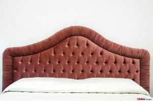 Testata letto capitonnè in velluto rosa antico
