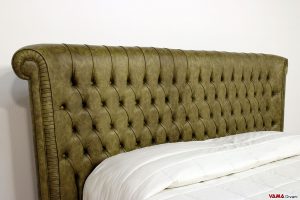Grande testata letto matrimoniale imbottita capitonnè Chesterfield