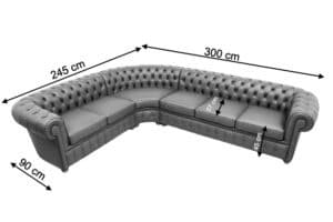 misure divano chesterfield angolo tondo