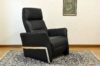 Poltrona relax manuale nera e acciaio cromato