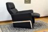Poltrona relax manuale in pelle nera