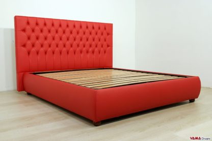 Letto in pelle rossa aswan