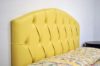 Testiera Letto Curva Matrimoniale Bottonata in Pelle Gialla