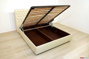 letto con contenitore matrimoniale in pelle