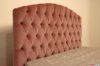 Testata letto capitonnè in velluto di cotone rosa