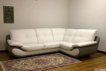 Divano angolare moderno in pelle