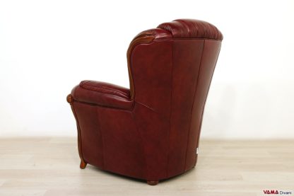 Dietro poltrona classica legno e pelle