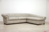 Divano Chesterfield con penisola in pelle