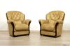 Poltrone classiche in pelle con dettagli in legno