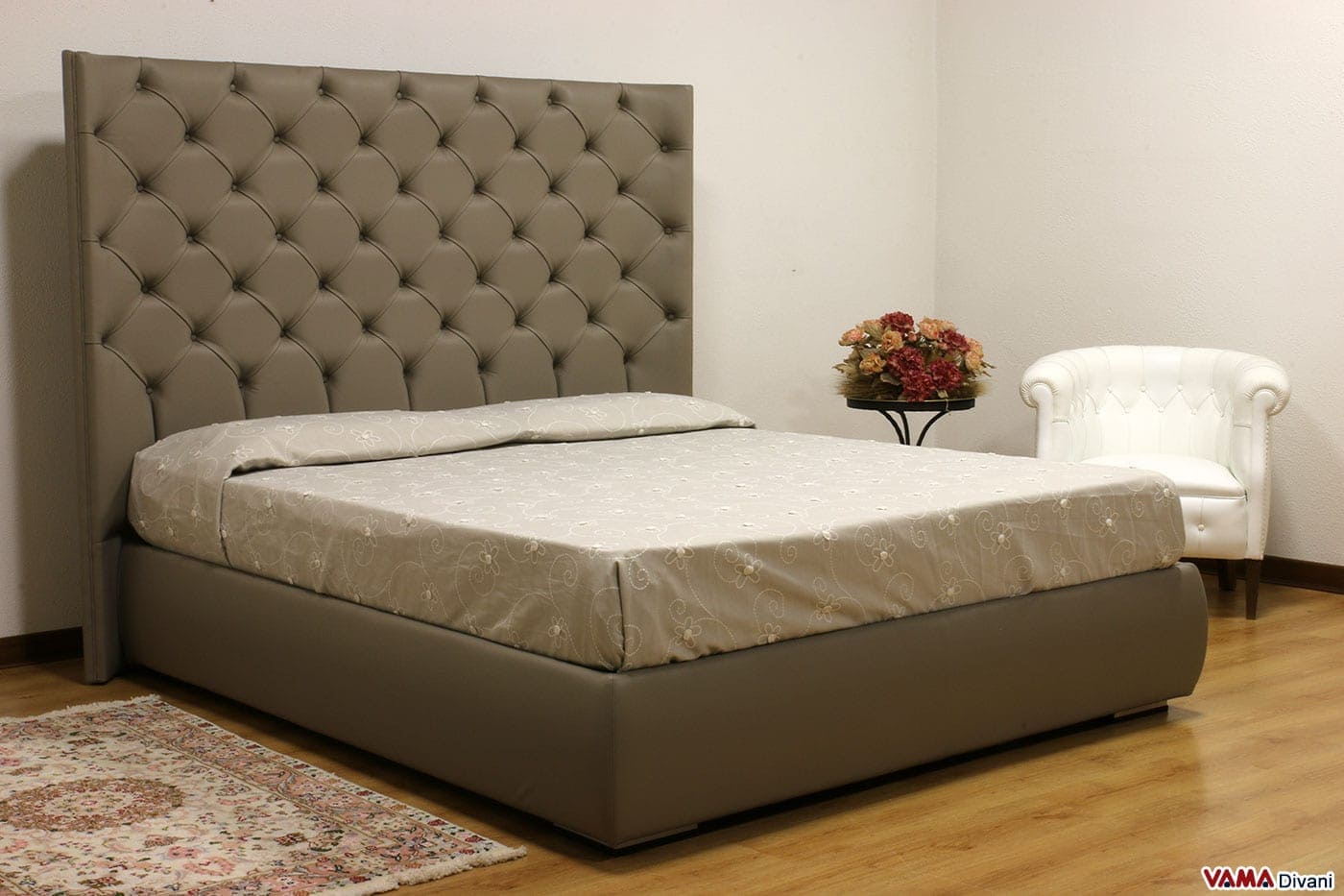 Letto A Baldacchino Twin Size Montessori Con Sponde Di Sicurezza - Struttura In Legno Di Pino, Naturale, Con 4 Montanti Per Tenda