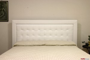 Testiera letto moderna in pelle bianca