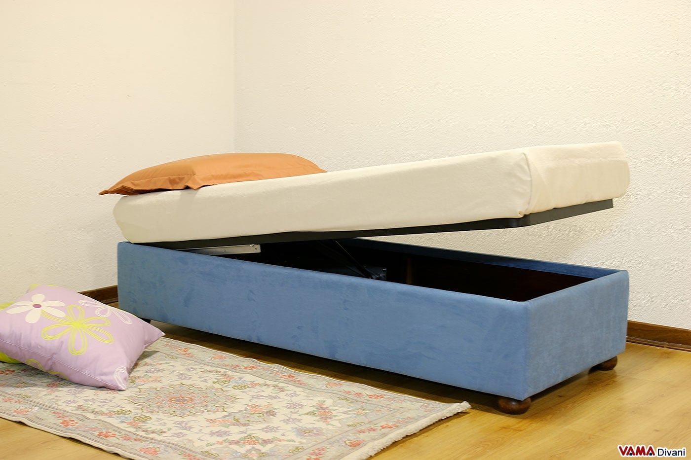 Letto Singolo con Contenitore senza Testata, Prezzi e Foto del Sommier