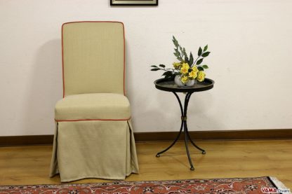 Sedia imbottita con gonna in tessuto sfoderabile corda