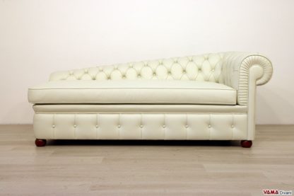 chaise longue chesterfield in pelle