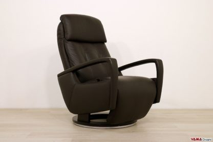 Poltrona moderna reclinabile in pelle marrone di design