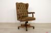 Poltrona ufficio classica legno e pelle marrone