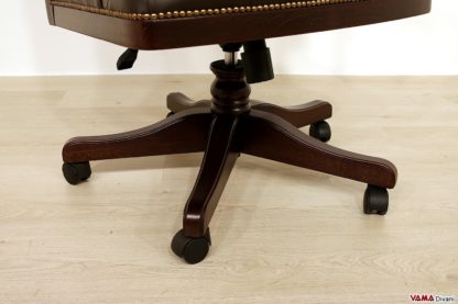 Girevole in legno con ruote per poltrona da ufficio