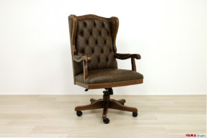 Poltrona classica da ufficio con cornice in legno massello