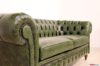 Bracciolo del Divano Chesterfield originale in pelle verde