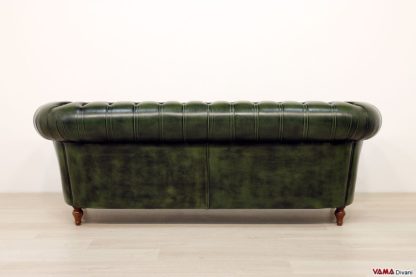 Retro del divano chesterfield Roma in pelle verde vintage