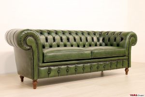 Divano chesterfield Roma vintage in pelle effetto usato