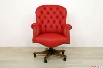 poltrona scrivania pelle rossa