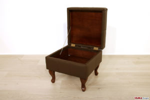 Pouf Chester contenitore marrone in pelle