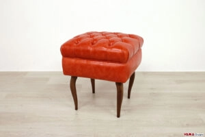 Pouf panca Chesterfield con piedi alti Chippendale