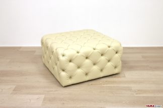 Pouf tutto capitonnè in pelle