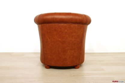 Dietro poltrona pozzetto in pelle vintage