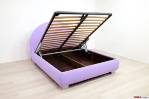 Letto contenitore matrimoniale in tessuto sfoderabile