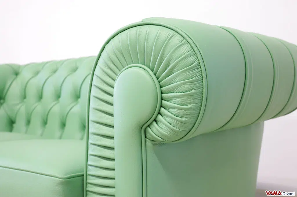 Bracciolo divano Chesterfield moderno verde lime