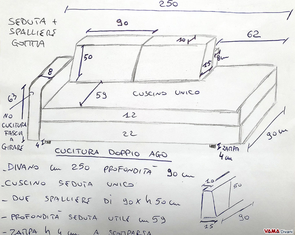 Divano su disegno e su misura