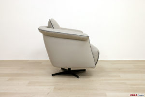 Poltrona girevole di design moderna grigia in pelle