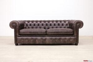 Divano Chesterfield London marrone testa di moro su misura