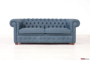 Divano Chesterfield verde marino
