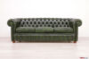 Divano Chesterfield 3 posti verde inglese vintage
