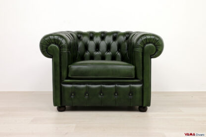 Poltrona Chester verde inglese vintage