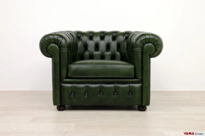 Poltrona Chester verde inglese vintage