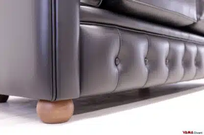 divano chesterfield 3 posti nero